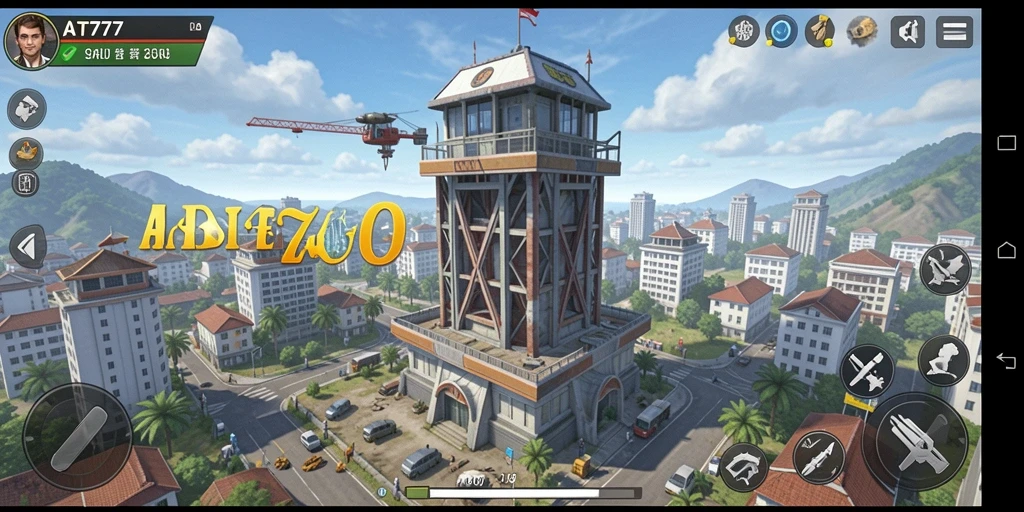 Screenshot AT777 menampilkan aksi menara pertahanan yang penuh tantangan.