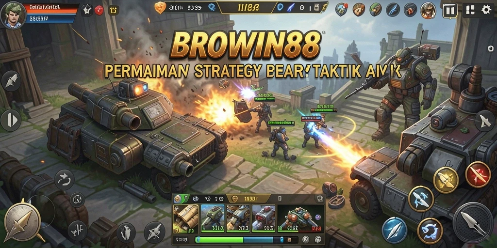 Tampilan gameplay BROWIN88 yang menegangkan dalam pertempuran strategi.