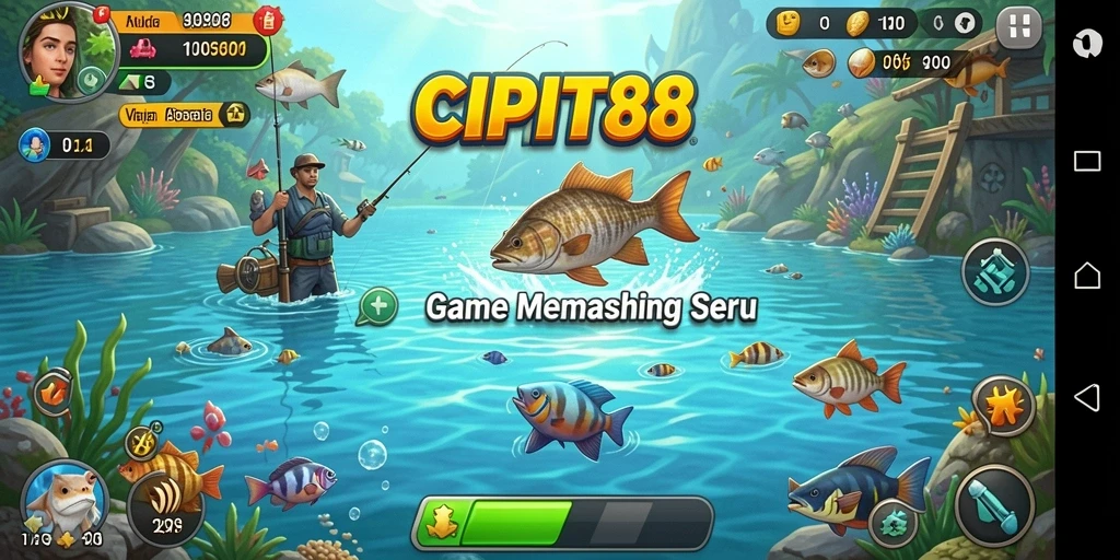 Menampilkan gameplay seru dalam memancing ikan.