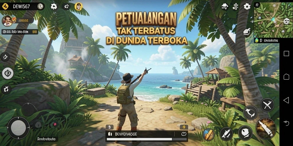 Screenshot gameplay DEWI567 yang menampilkan eksplorasi dunia terbuka.