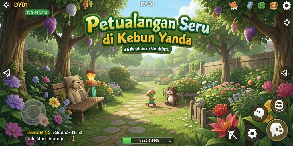 Menampilkan gameplay seru di DY01 dengan kebun yang subur.