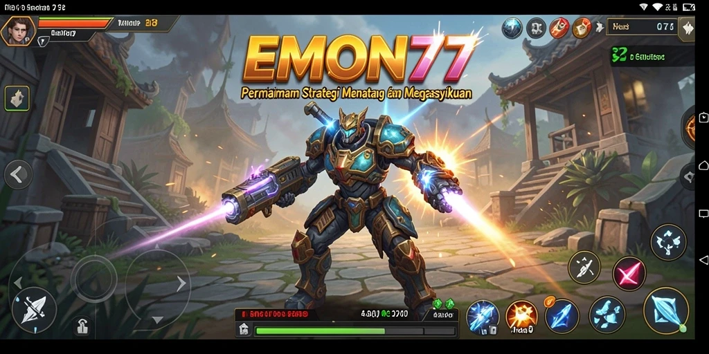 Tampilan gameplay menarik dari EMON77 yang menunjukkan strategi dan taktik.
