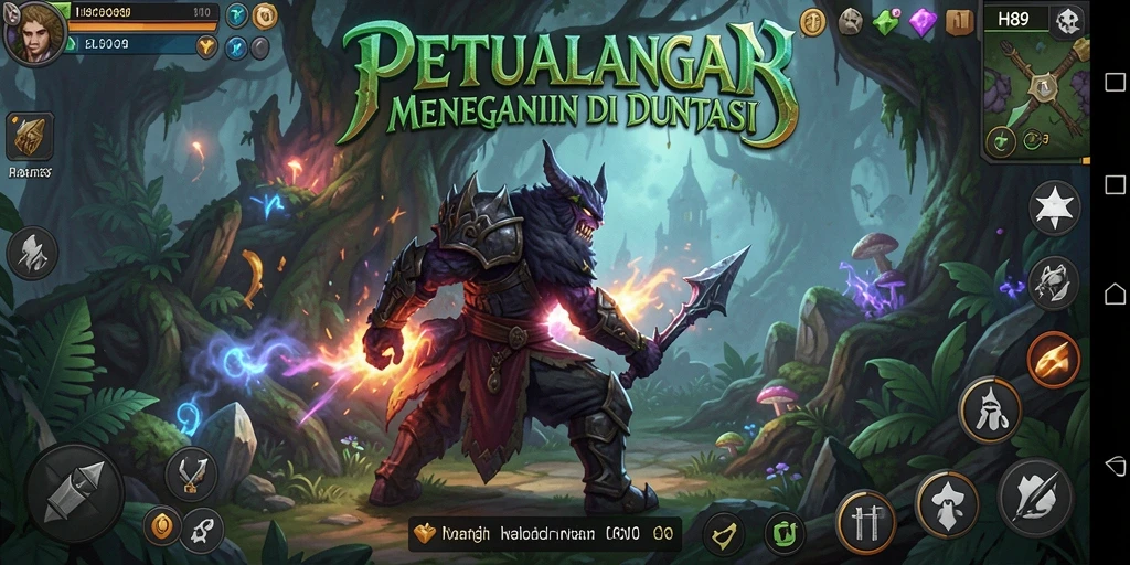 Screenshot H89 menampilkan momen seru dalam petualangan di dunia fantasi.
