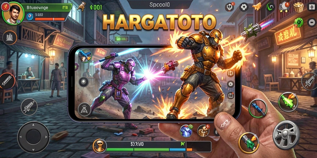 Tampilan gameplay HARGATOTO yang mendebarkan dan strategis.