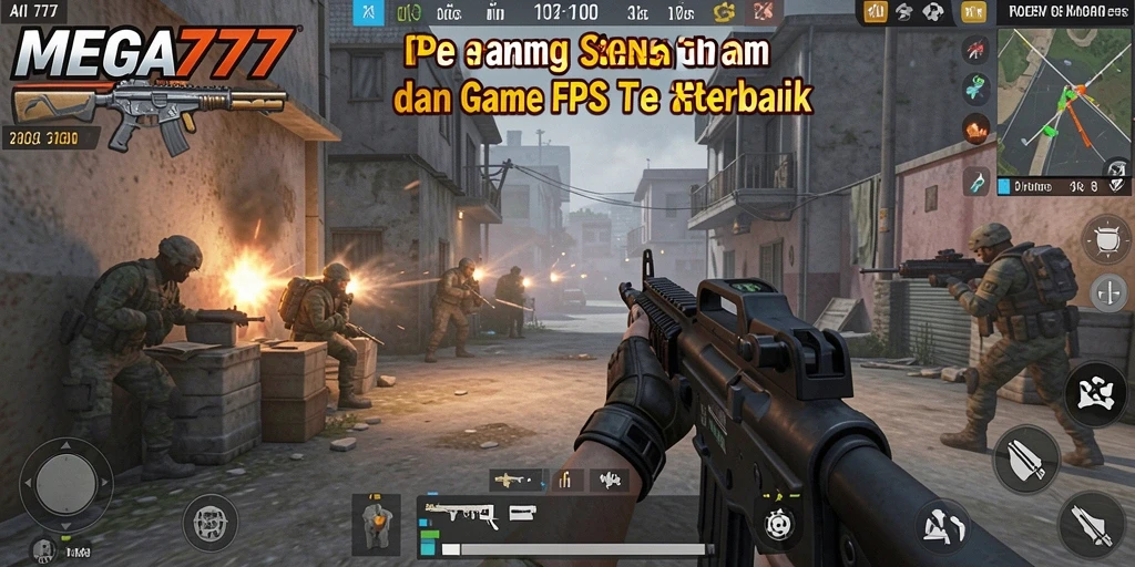 Tampilan gameplay seru MEGA777 dengan aksi tembak-menembak intens di medan perang.