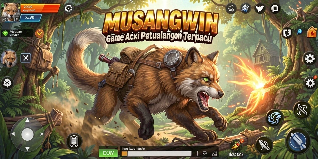 Tangkapan layar menunjukkan aksi mendebarkan dalam MUSANGWIN.