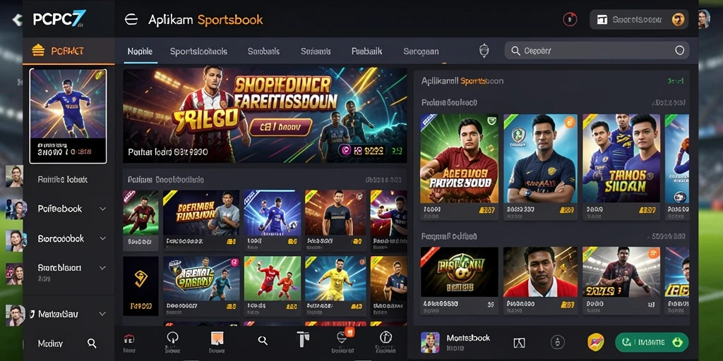 Tampilan gameplay interaktif dalam aplikasi Sportsbook PCPC7.