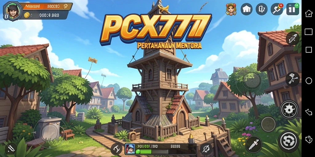 Tampilan gameplay <strong>PCX777</strong> dalam mode Tower Defense yang mendebarkan.