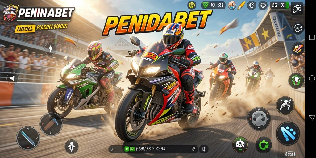 Screenshot menunjukkan aksi balapan seru di PENIDABET.