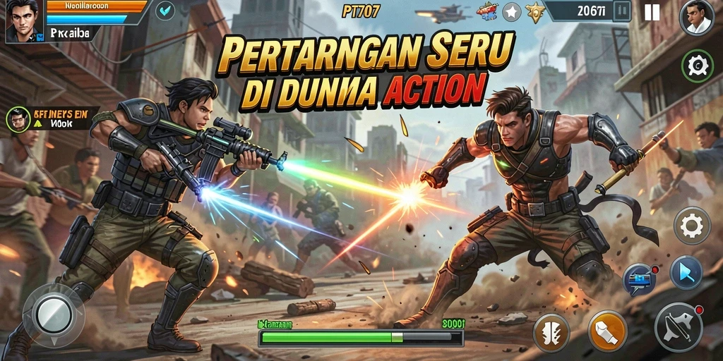 Gameplay seru PT707 dengan aksi bertarung yang mendebarkan.