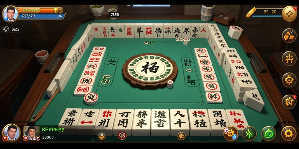 Screenshot gameplay RPVIP3 menampilkan aksi seru permainan Mahjong.