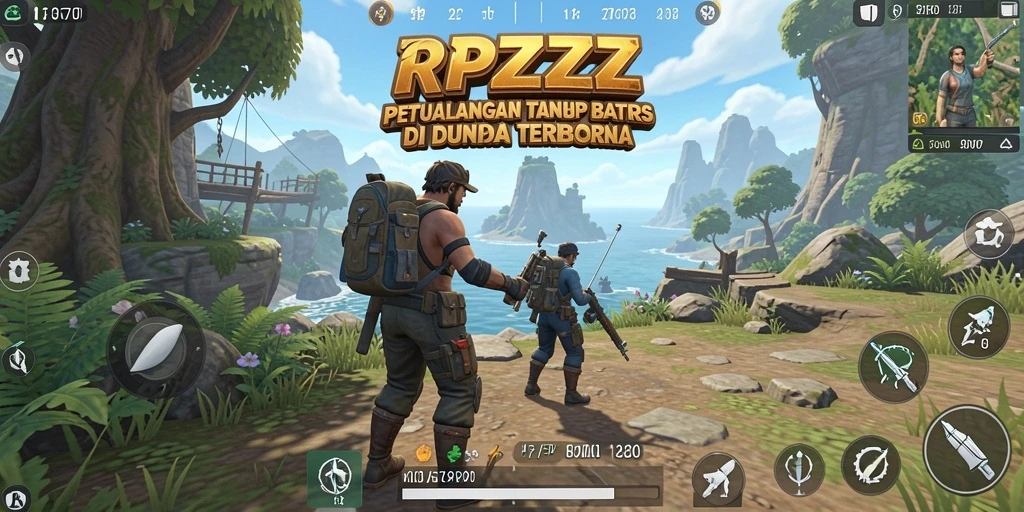 Gameplay RPZZZ menampilkan petualangan seru di dunia terbuka.