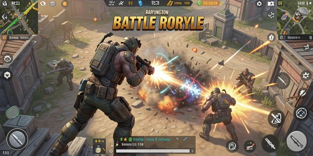 Gameplay seru RR33 dengan pertarungan Battle Royale yang intens.