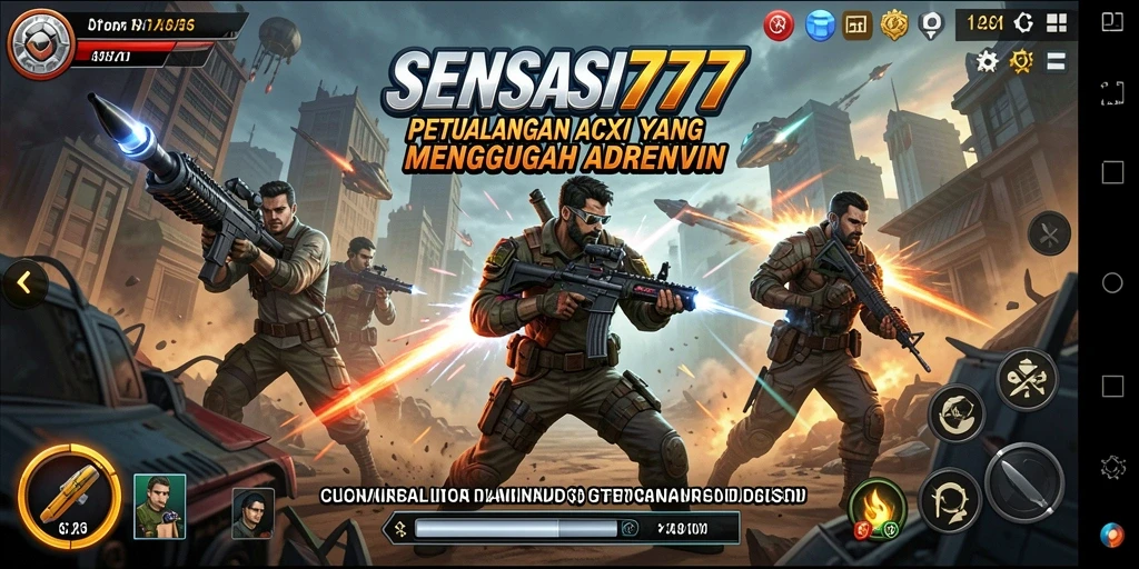 Tampilan penuh aksi dari gameplay SENSASI777 yang menantang.