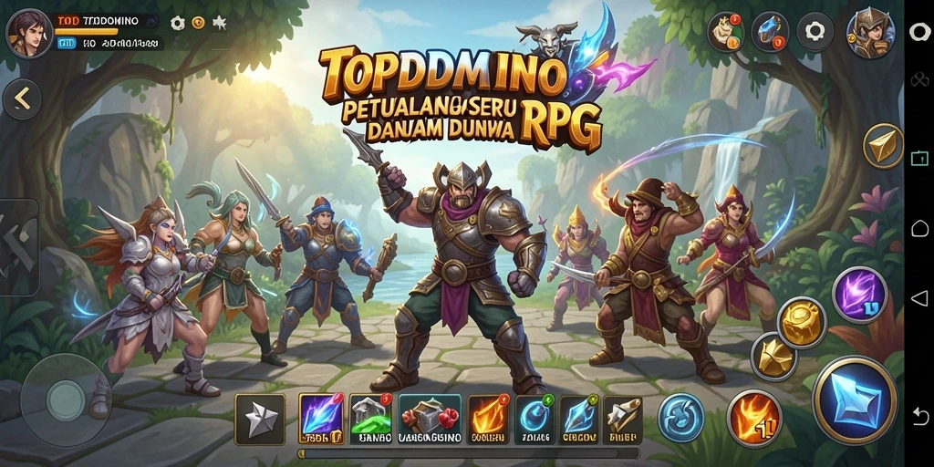 Gameplay menggugah selera dalam TOPDOMINO dengan petualangan RPG yang seru.