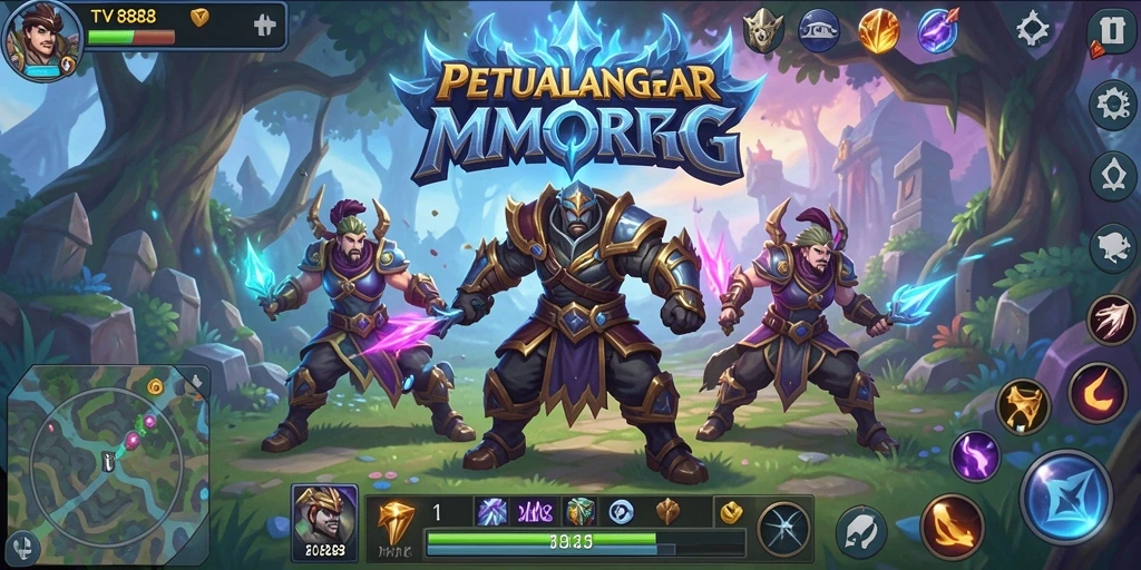 Screenshot gameplay TV888 menampilkan petualangan epik dalam dunia MMORPG.